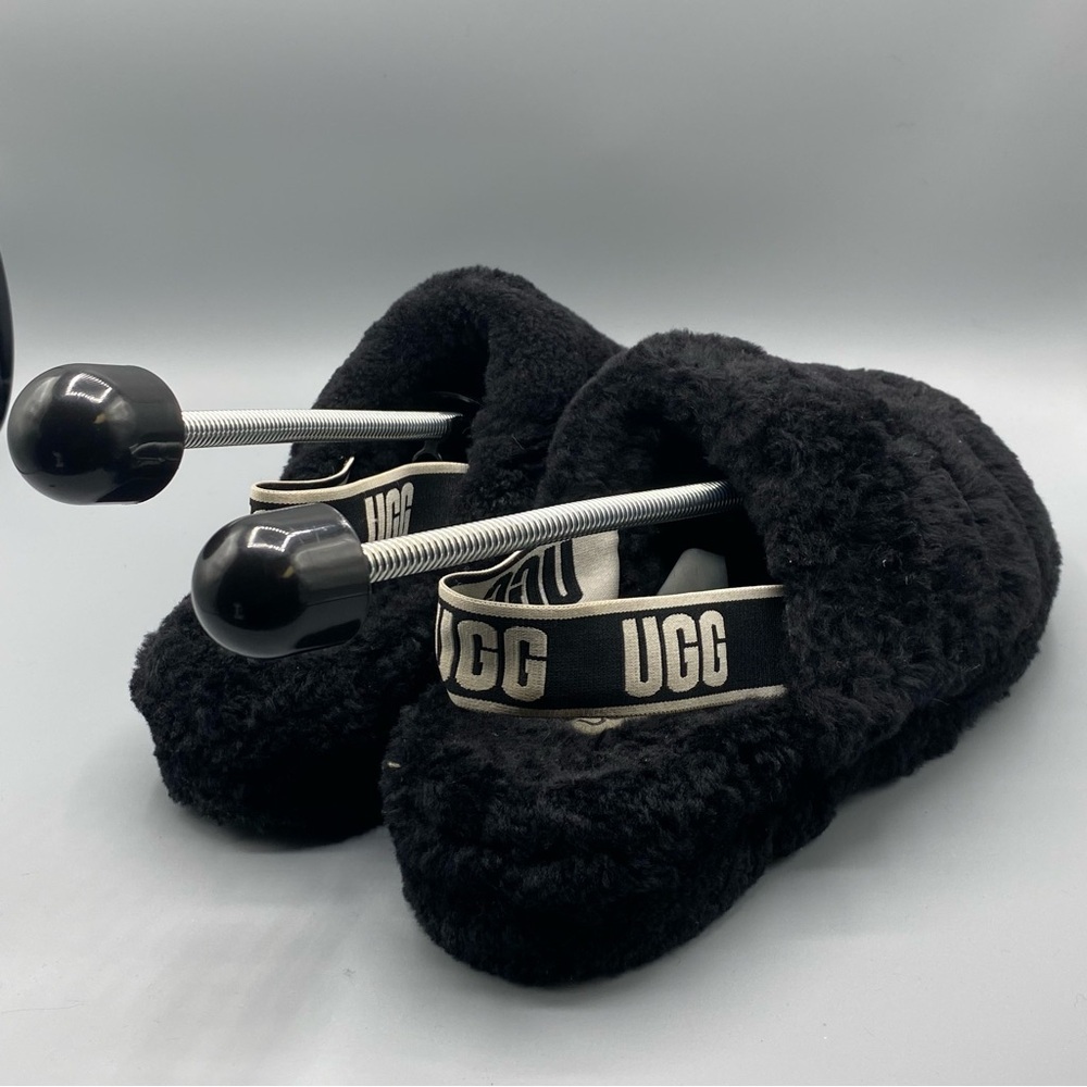 UGG Black Fluffy Sandals​ - Picture 2 of 4